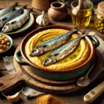 Gachasmigas: Harina de Almorta Cocinada con Agua, Aceite y Ajos, Acompañada de Sardinas